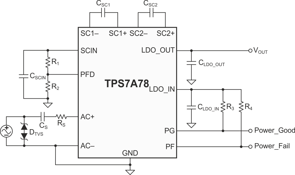 Cap drop solution using the TPS7A78 at 30 mA.