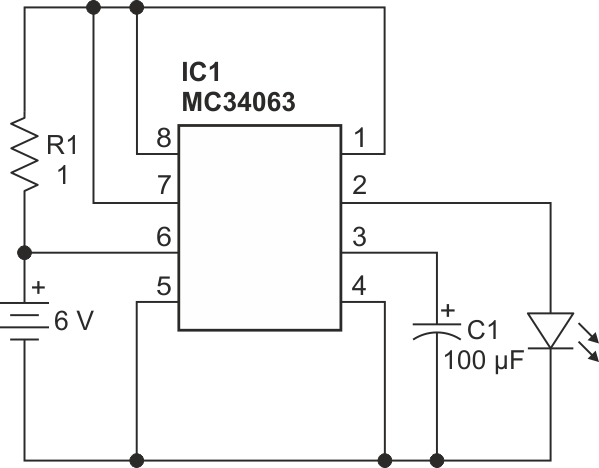The Schematic Diagram of a Flashing Beacon.