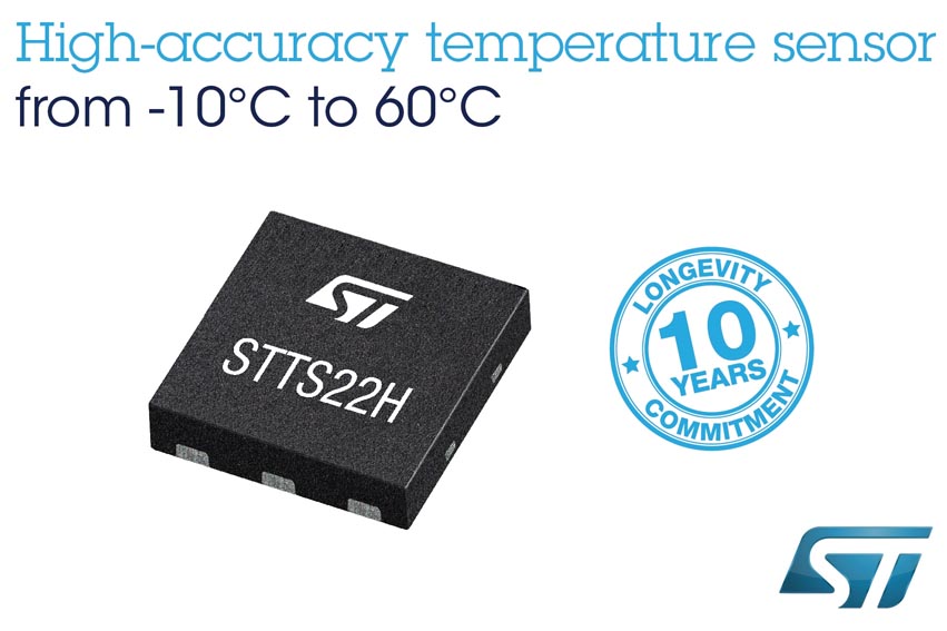 Датчик температуры STMicroelectronics с точностью 0.25 °C улучшит контроль температуры в мобильных устройствах