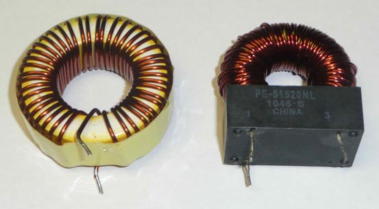 Old (left) and new (right) coils