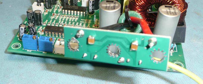 Output terminals printed circuit board before modification