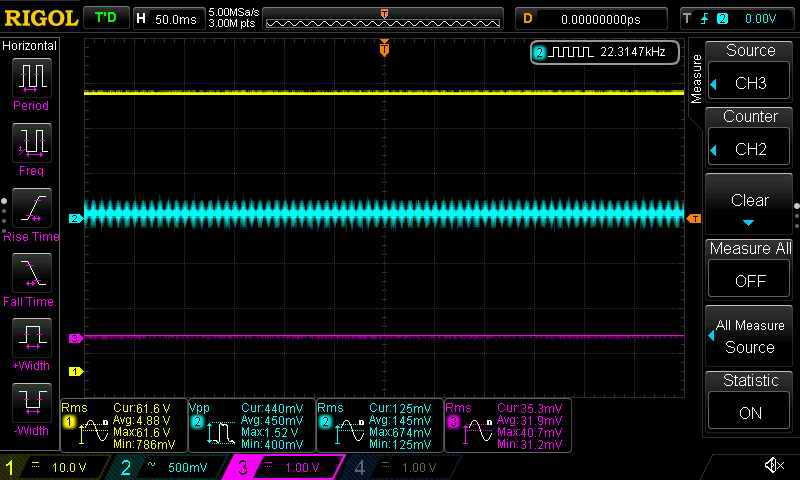 BPS after modification, in IDLE mode. The output voltage control is set to maximum