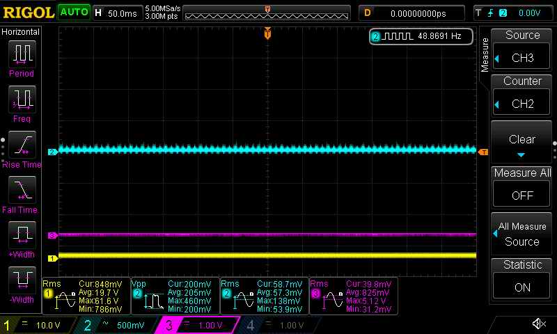 BPS after modification, under load. The output voltage control is set to minimum