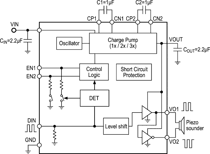 The PAM8904E Typical Applications Circuit