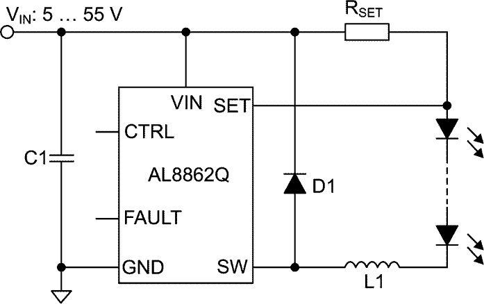 Типовая схема включения AL8862Q