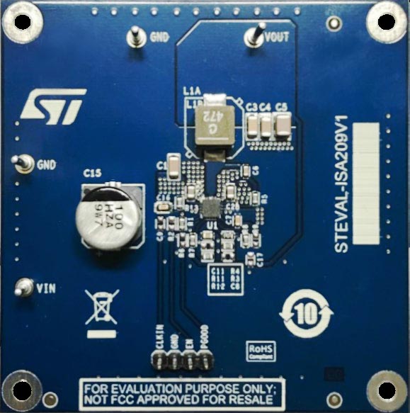 38 V, 3 A synchronous step-down switching regulator evaluation board based on the L6983NQTR