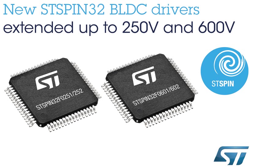 STMicroelectronics  - STSPIN32F0251, STSPIN32F0252, STSPIN32F0601, STSPIN32F0602