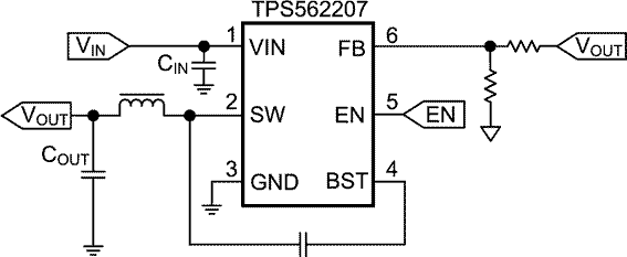 Упрощенная схема включения TPS562207