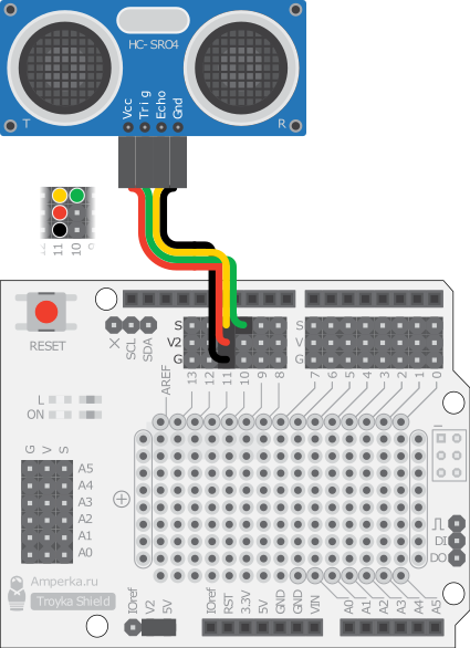 Подключение HC-SR04 к Arduino