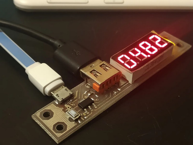Self-Calibrating USB Voltage/Current Meter: voltage display
