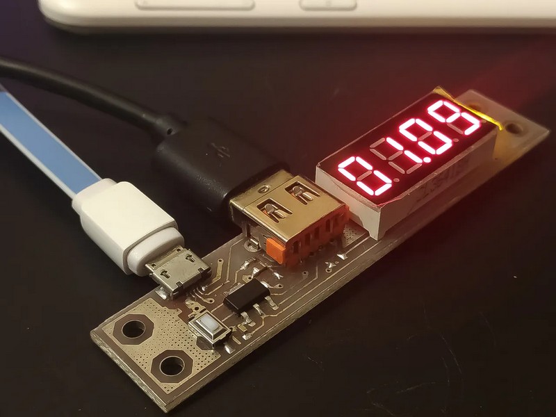 Self-Calibrating USB Voltage/Current Meter: current display