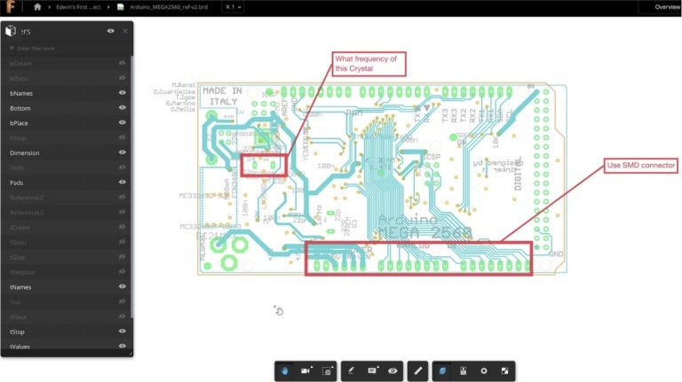 Fusion Team supports viewing and annotating EAGLE design files.