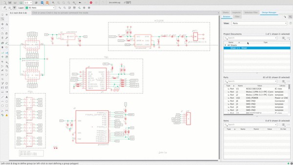 In EAGLE 9.5 we have added the Design Manager to schematic.