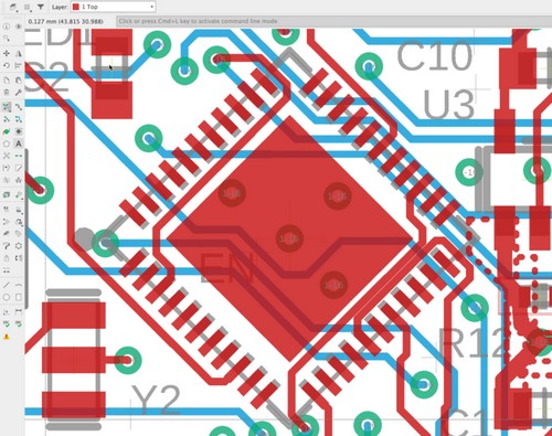 EAGLE's new REROUTE command enables you to quickly Ripup and  Quick Route the affected signals.