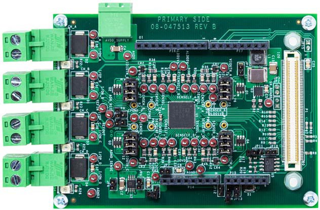 The fully featured evaluation board EV-AD74412RSDZ that can be used to evaluate the features of the AD74412R