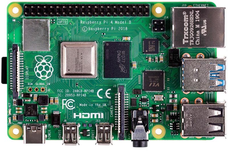 Raspberry Pi 4 Model B с объемом оперативной памяти 8 Гбайт