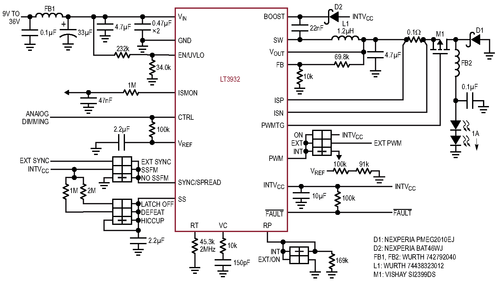 platform Begivenhed Udstråle 36V, 2A LED Driver with 5000:1 PWM Dimming Meets CISPR 25 Class 5 EMI  Limits with Silent Switcher Architecture