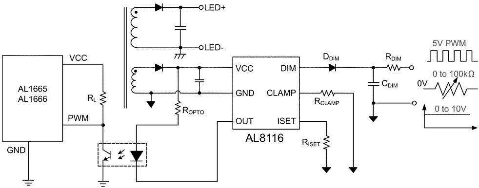 Типовая схема включения AL8116