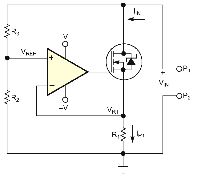 Сопротивление канала MOSFET изменяется, выполняя функцию переменного резистора.