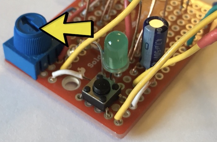 Analog sensor will be represented by a potentiometer.