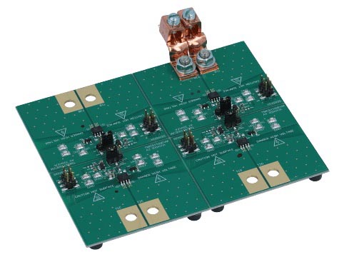 TMCS1100 isolated Hall-effect current sensing evaluation module board