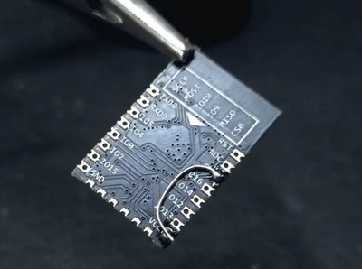 Solder ESP-12E on the PCB and connecting SPI pins.