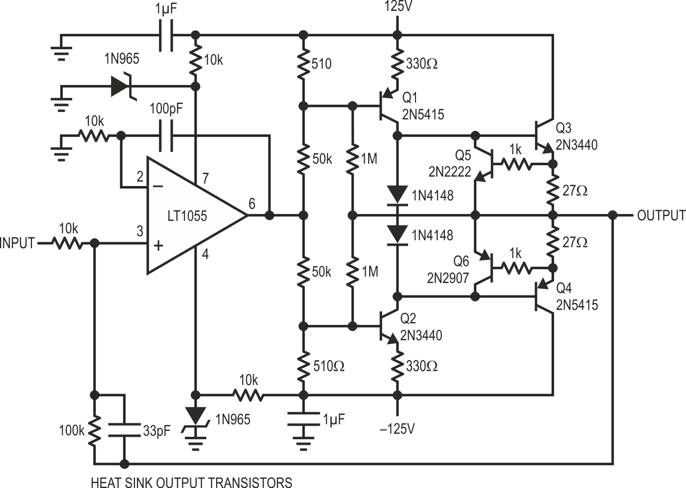 An improved voltage-boosting circuit requires significantly more components to ensure symmetrical and linear performance across the output's swing range.