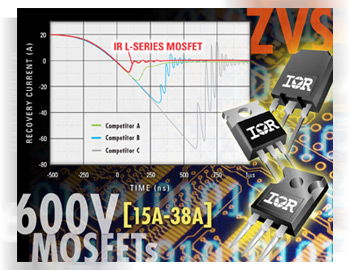 New 600V L series MOSFETs IRFPS38N60L, IRFPS29N60L, IRFP26N60L, IRFP21N60L, IRFP15N60L, IRFB16N60L