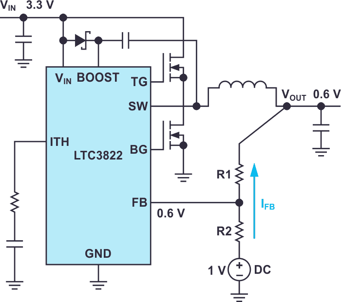The circuit is modified to generate output voltages of less than 0.6 V.