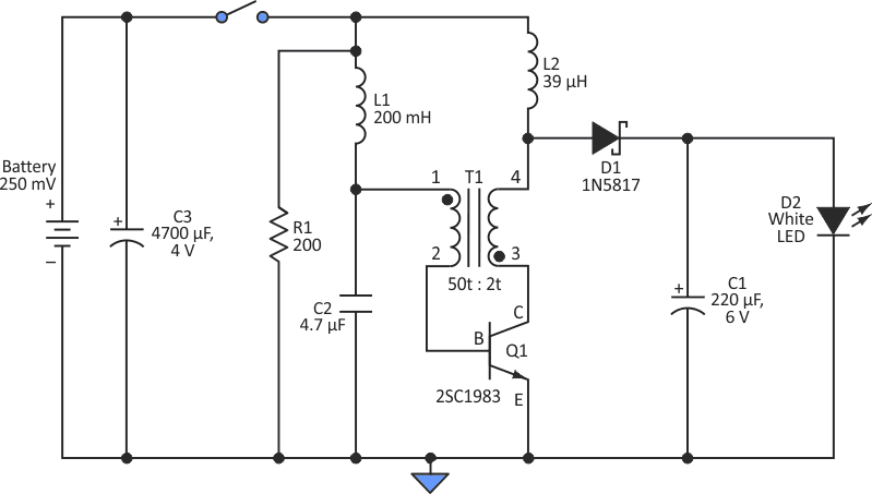 A variant of the circuit in Figure 1 eliminates the third wire, but performance is not as good as the three-wire circuit.