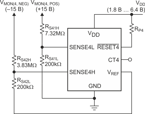 Using an external voltage reference to sense a negative voltage.