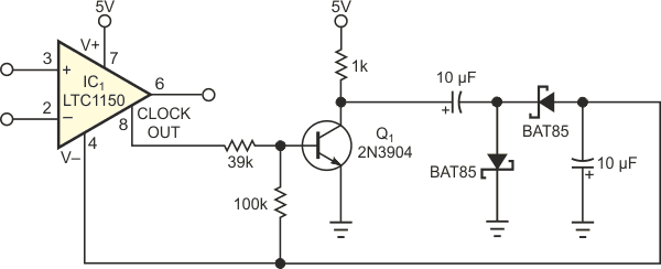 This configuration uses bootstrapping to allow a single-rail op amp to operate at 0 V output.