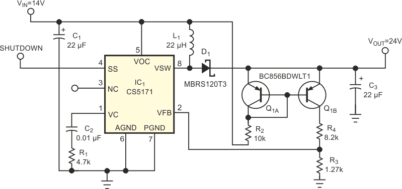 Adding a current-mirror circuit to a boost circuit allows you to get just enough boost voltage.