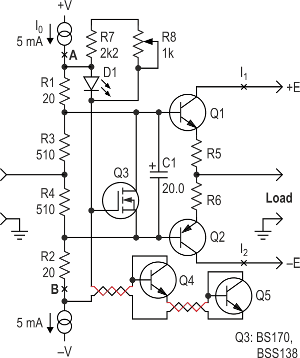 This circuit protects the expensive output transistors and the load from a large uncontrollable through current.