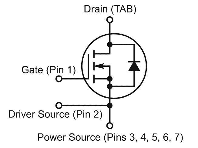 The NVBG015N065SC1 Internal Schematic