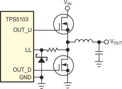 Moving one resistor and adding a small Schottky diode minimizes the phase-node voltage.