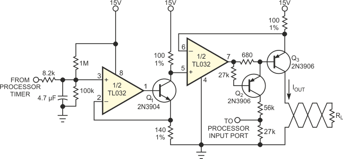 This configuration provides both a 4- to 20-mA loop and an open-circuit indication.