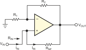This circuit exhibits negative resistance at its input.