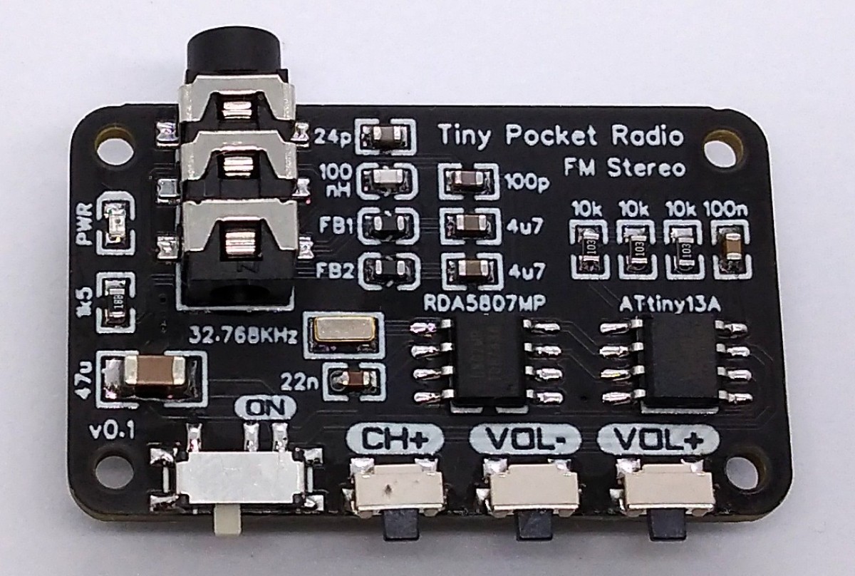 TinyPocketRadio - ЧМ стерео радиоприемник на основе ATtiny13A