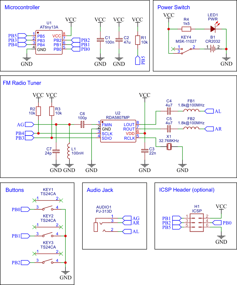 The TinyPocketRadio schematic.