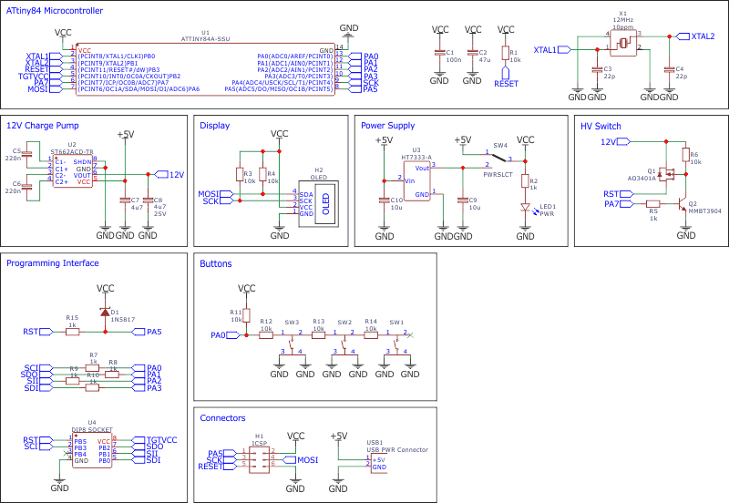 OSC Calibrator and High-Voltage Fuse Resetter Schematic Diagram.