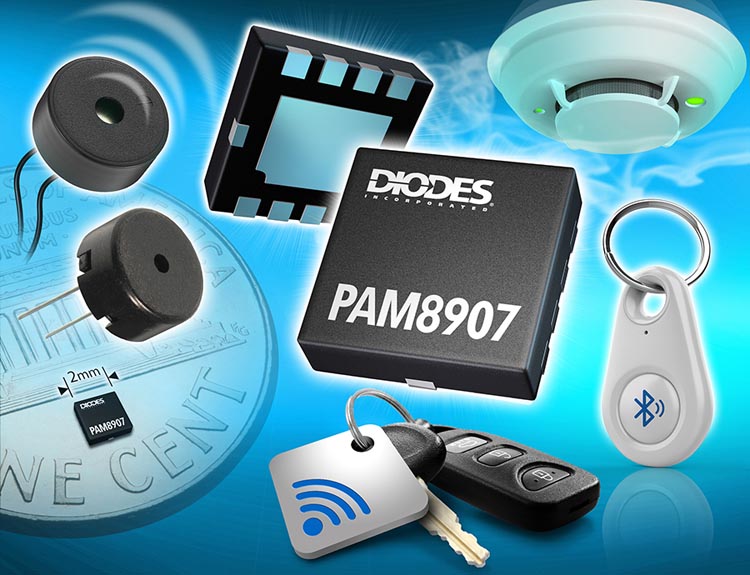Diodes представляет драйвер звуковых излучателей PAM8907