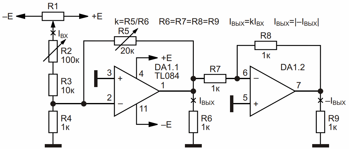Добавление двух диодов в цепь обратной связи предотвращает прохождение чрезмерных входных токов в усилитель OP97.