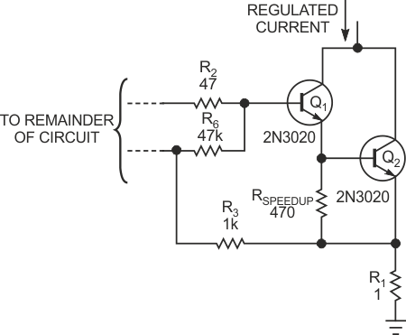 Adding RSPEEDUP improves the performance of a two-transistor Darlington output stage. 