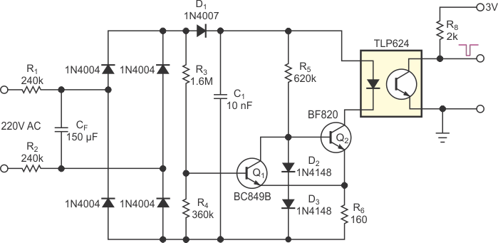 This circuit overcomes problems of excessive power consumption, uncertain switching, and LED aging.