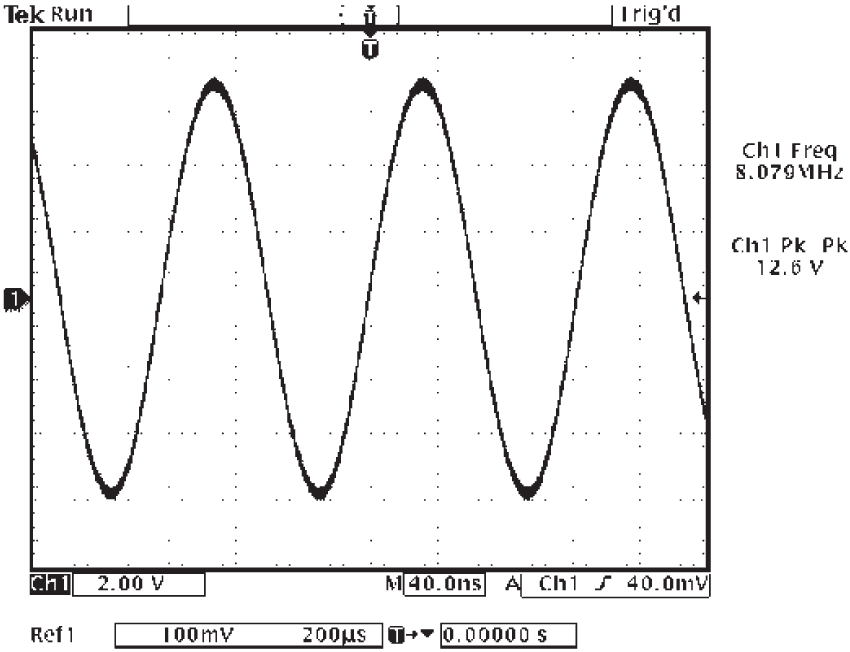 The Colpitts oscillator in Figure 2 produces a pure sinusoidal output.
