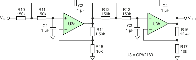Schematic of the low-pass filter.