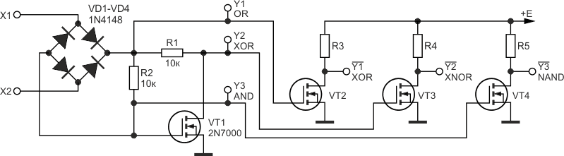 Универсальный логический элемент OR-NOR/XOR-XNOR/AND-NAND.