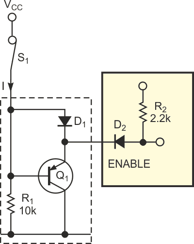 A conventional network requires a low-value pulldown resistor.