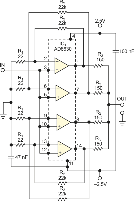 Use this circuit when your application requires zero drift and low output noise.